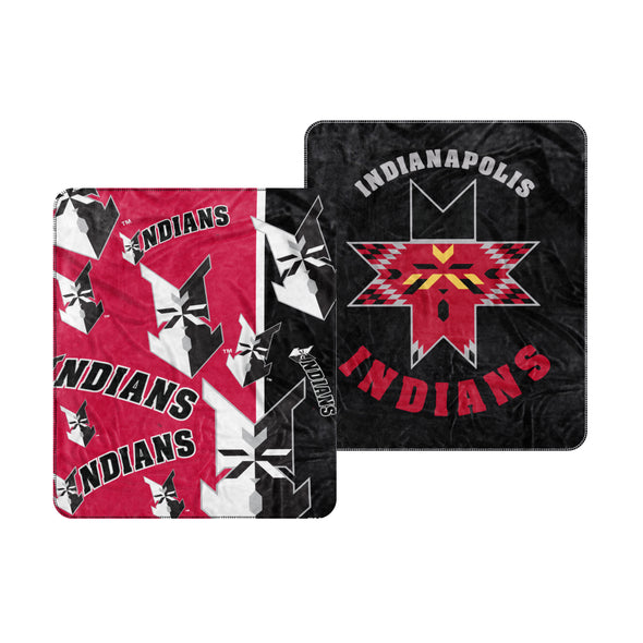 Indianapolis Indians 50"x60" Red/Black Home Cap Logo Blanket