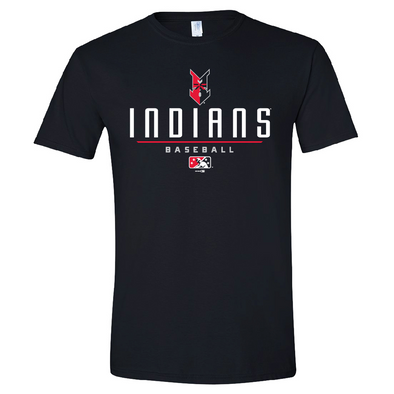Indianapolis Indians Adult Black Candid  Softstyle Cotton Tee