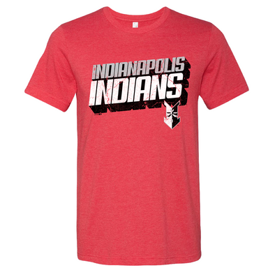 Indianapolis Indians Adult Red Heathered Prep Tee