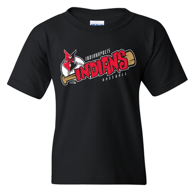 Indianapolis Indians Youth Black Perforate Tee