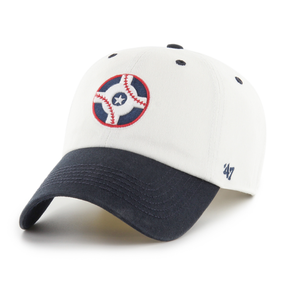 Indianapolis Indians '47 Adult White/Navy Circle City DoubleHeader Diamond Adjustable Clean Up Cap