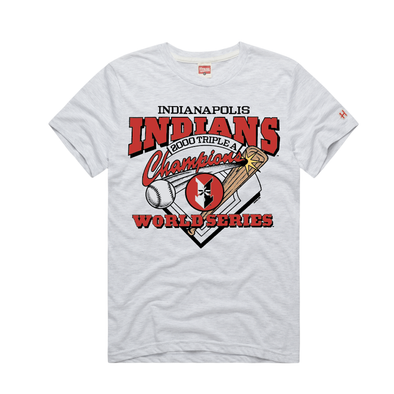 Indianapolis Indians Adult White 2000 Triple-A World Series Champions Tee