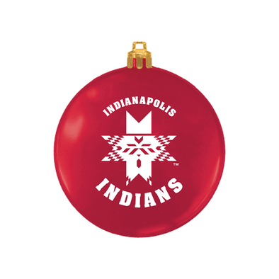Indianapolis Indians Red Glossy Flat Christmas Ornament
