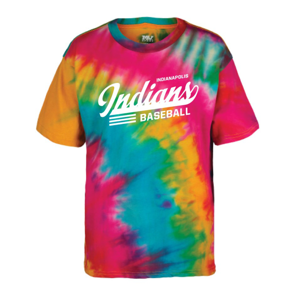 Indianapolis Indians Adult Rainbow Tye Dye Tee