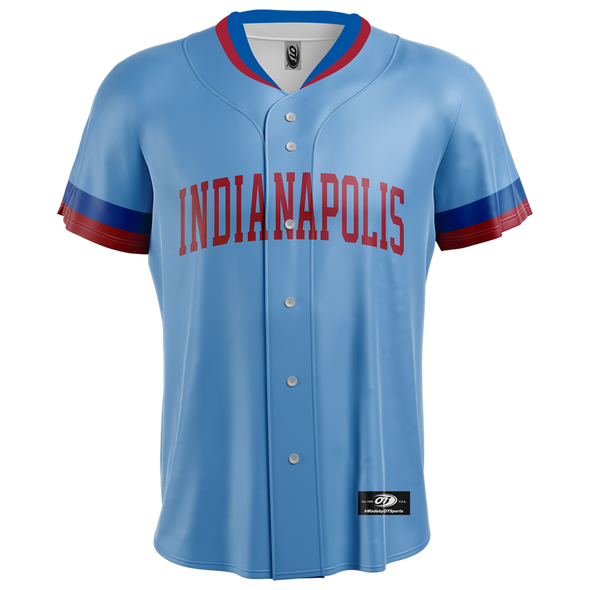 Indianapolis Indians Adult Customizable 1980's Columbia Blue Retro Authentic Jersey