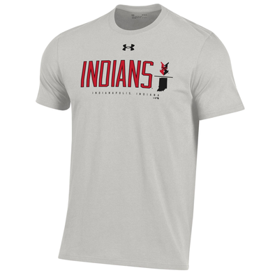 Indianapolis Indians Adult Heather Grey Under Armour State Performance Cotton Tee