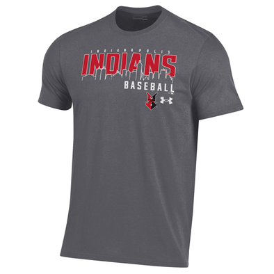 Indianapolis Indians Adult Carbon Heather Under Armour Skyline Performance Cotton Tee