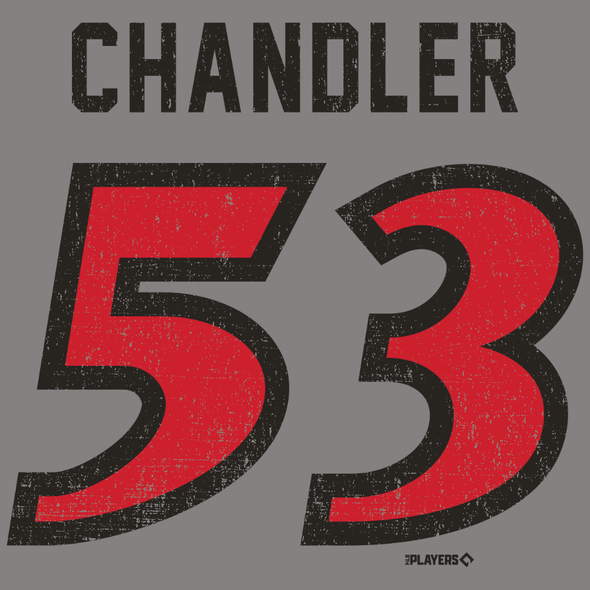 Indianapolis Indians Adult Grey Road Bubba Chandler Name and Number Tee