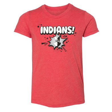 Indianapolis Indians Youth Red Comic Burst Tee