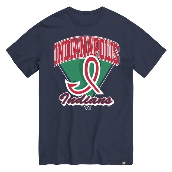 Indianapolis Indians '47 Adult Navy 50's Barrel Franklin Tee