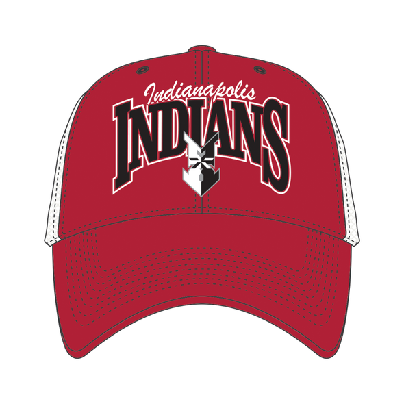 Indianapolis Indians '47 Adult Red Keystone Mesh MVP Adjustable Trucker Snapback Cap