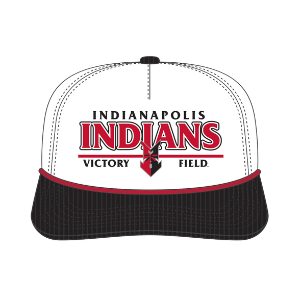 Indianapolis Indians '47 Adult White/Black Rustic Hitch Adjustable Snapback Cap