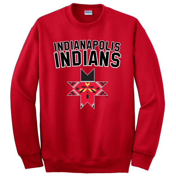 Indianapolis Indians Adult Red Vigilante Crewneck Sweatshirt