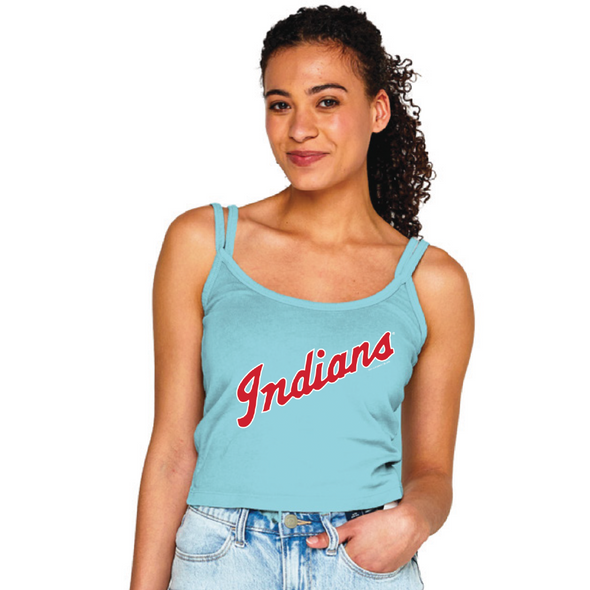 Indianapolis Indians Womens Retro 1970s/80s Cropped Double Strapped Tank Top