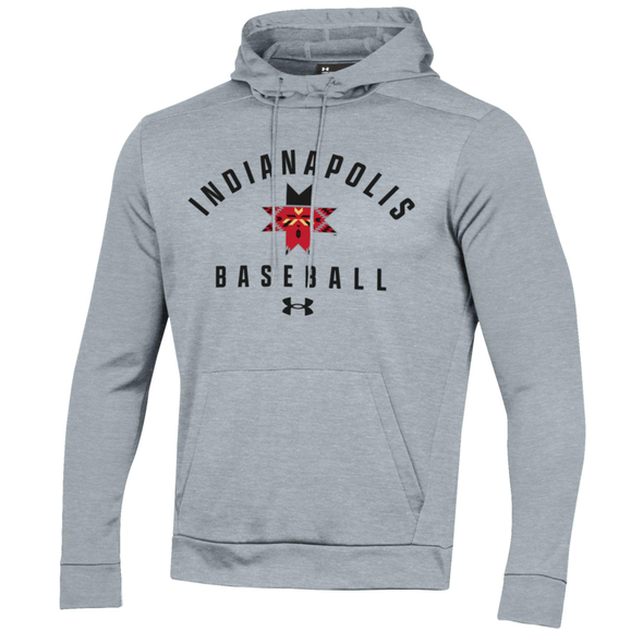 Indianapolis Indians Adult Heather Grey Under Armour Fleece Pullover Hood