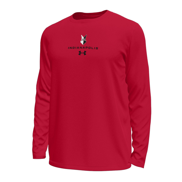 Indianapolis Indians Adult Red Field Under Armour Motion Tech Long Sleeve Tee