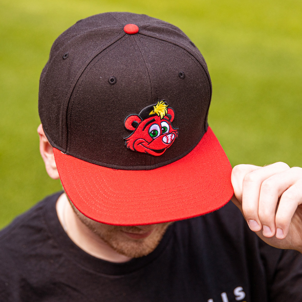 Indianapolis Indians '47 Adult Black/Red Rowdie No Shot Two Tone Adjustable Captain Snapback