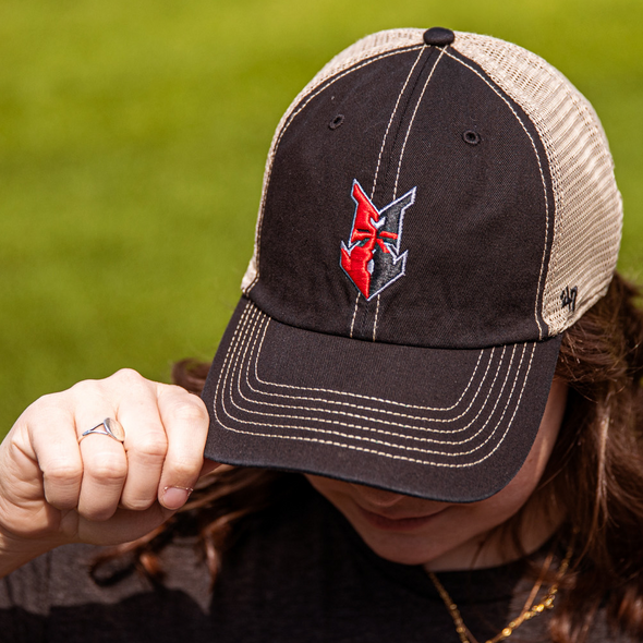 Indianapolis Indians '47 Adult Black Road Trawler Clean Up Adjustable Cap