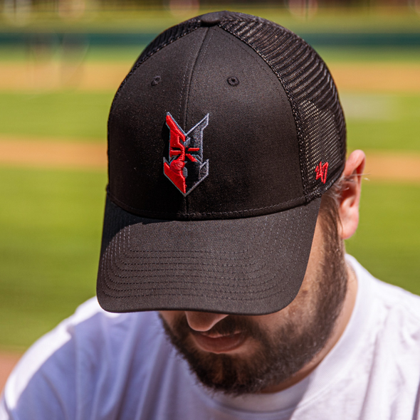 Indianapolis Indians '47 Adult Black Branson MVP Adjustable Trucker Snapback Cap
