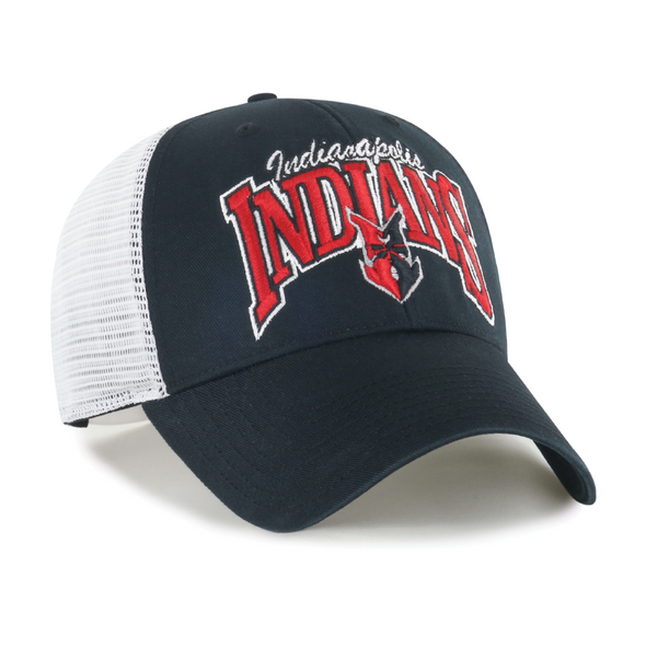 Indianapolis Indians '47 Adult Black Keystone Mesh MVP Adjustable Trucker Snapback Cap