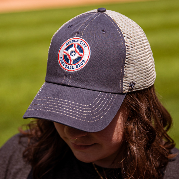 Indianapolis Indians '47 Adult Vintage Navy Circle City Primary Adjustable Trawler Trucker Clean Up Cap