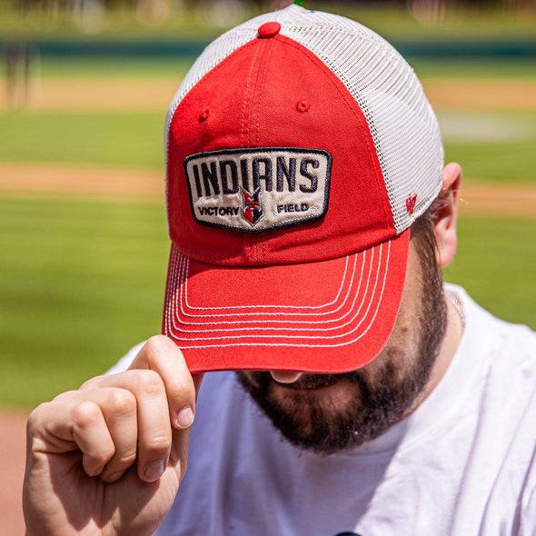 Indianapolis Indians '47 Adult Red Carver Clean Up Adjustable Trucker Snapback Cap