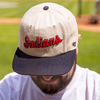 Indianapolis Indians '47 Adult Sand/Navy 50's Fieldstone Adjustable Captain Snapback Cap
