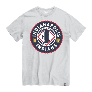Indianapolis Indians '47 Adult White Primary Imprint Franklin Tee