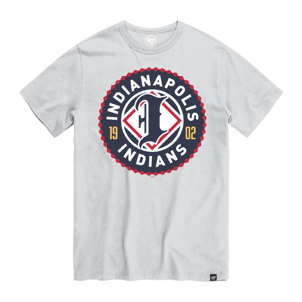 Indianapolis Indians '47 Adult White Primary Imprint Franklin Tee