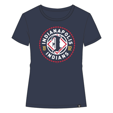 Indianapolis Indians '47 Women's Navy Primary Logo Premier Frankie Scoop Tee
