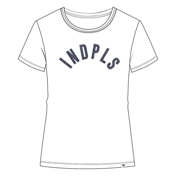 Indianapolis Indians '47 Women's White Road INDPLS Premier Frankie Scoop Tee