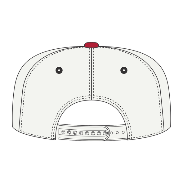 Indianapolis Indians '47 Adult Red Batting Practice Script Fade Rope Hitch Adjustable Snapback Cap