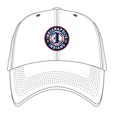 Indianapolis Indians '47 Adult White Primary Logo Adjustable Clean Up Cap
