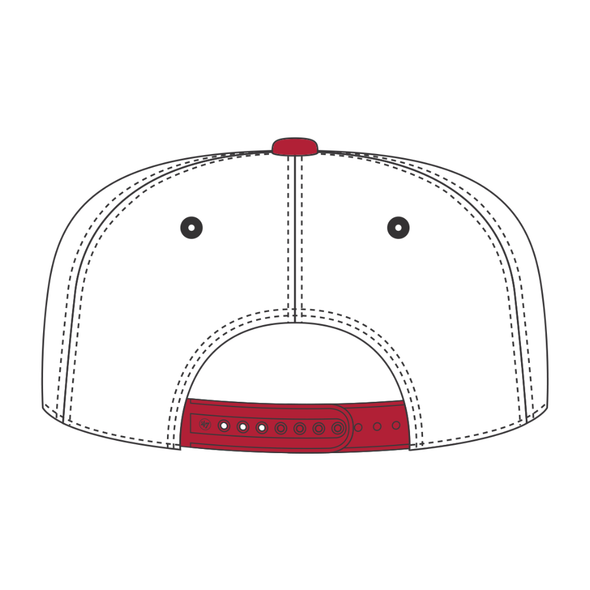 Indianapolis Indians '47 Adult White/Red Batting Practice Wave Hitch Adjustable Snapback Cap