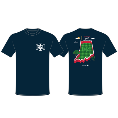 Indianapolis Indians Adult Baseballism Navy Stadium Tee