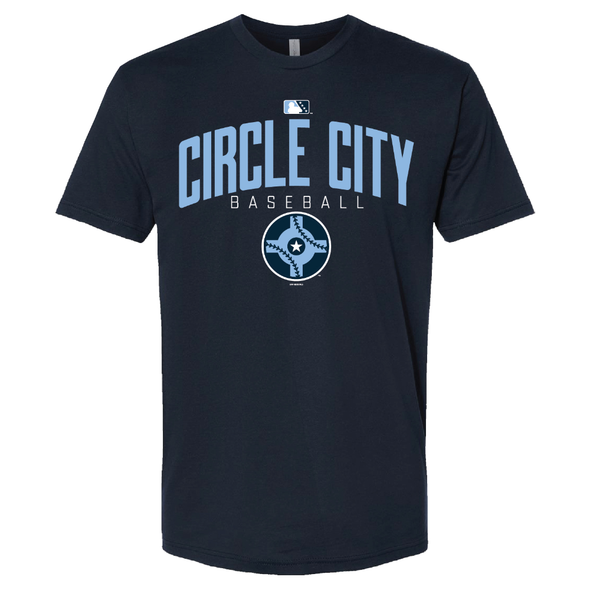 Indianapolis Indians Adult Navy Circle City Gallagher Premium Heather Tee