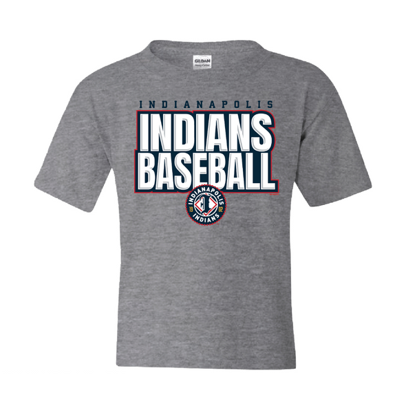 Indianapolis Indians Youth Grey Primary Brace Tee