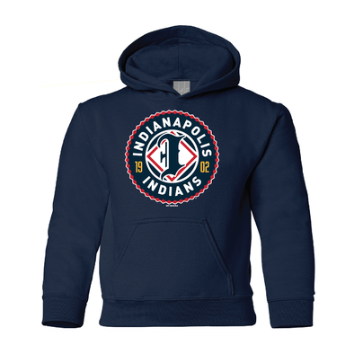 Indianapolis Indians Youth Navy Primary Logo Hoodie