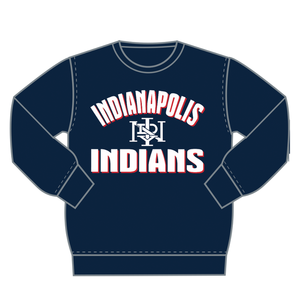Indianapolis Indians Women's Concepts Sport Navy Ascent Long Sleeve Crewneck Sweatshirt