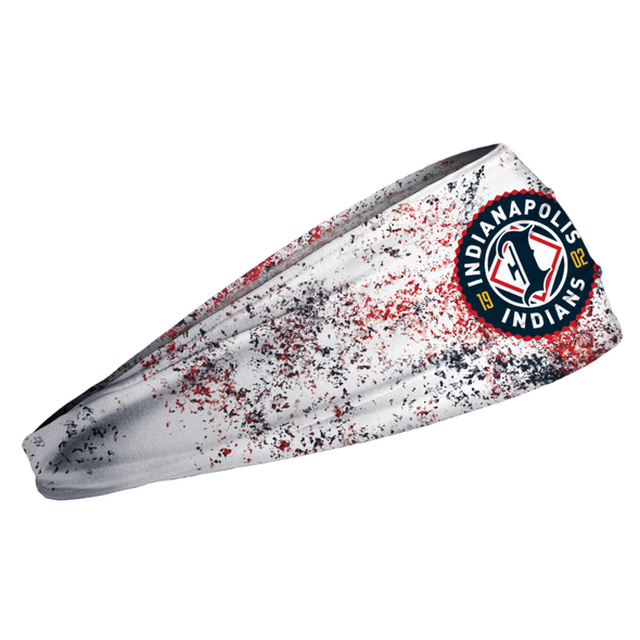 Indianapolis Indians White Primary Logo Splatter JUNK Headband