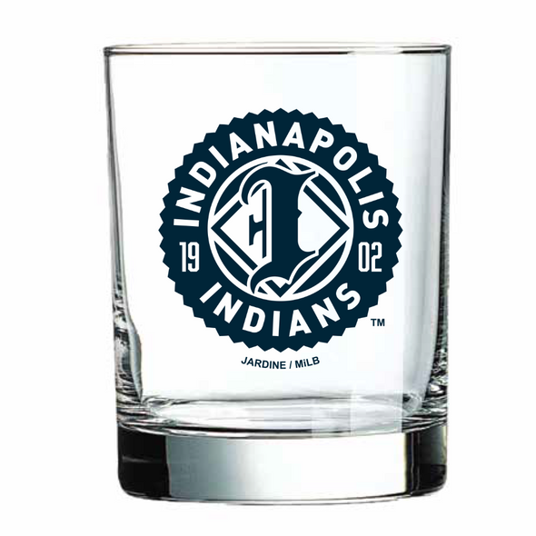 Indianapolis Indians 14oz Primary Logo Rocks Glass