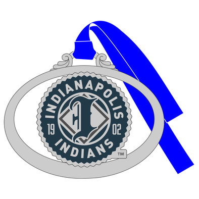 Indianapolis Indians Primary Logo Pewter Christmas Ornament