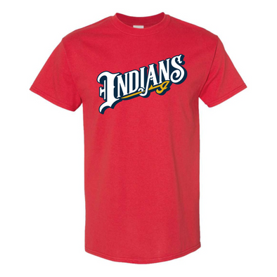 Indianapolis Indians Adult Red Indians Wordmark Tee
