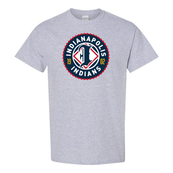 Indianapolis Indians Youth Grey Primary Logo Tee