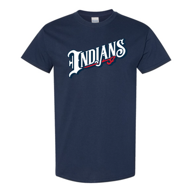 Indianapolis Indians Youth Navy Indians Wordmark Tee