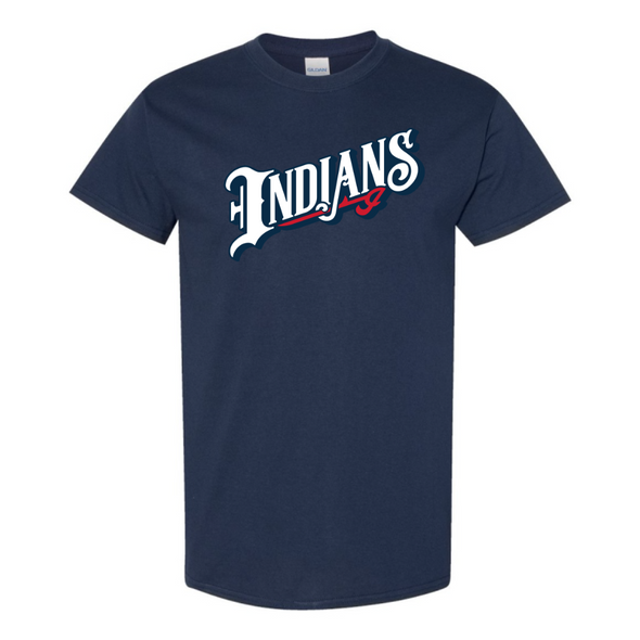 Indianapolis Indians Youth Navy Indians Wordmark Tee