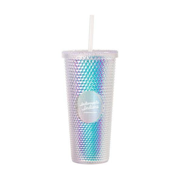 Indianapolis Indians 24oz. Iridescent Studded Travel Tumbler with Straw