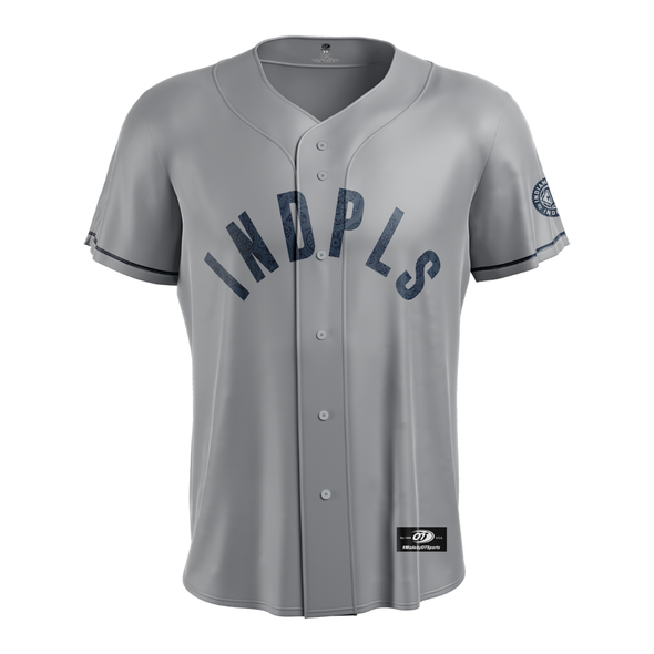 Indianapolis Indians Youth Customizable Grey Road Replica Jersey