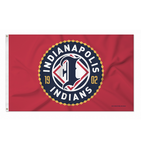 Indianapolis Indians 3'x5' Red Primary Logo Flag