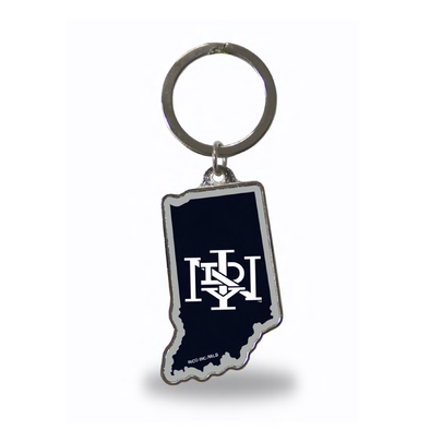 Indianapolis Indians Navy Home Cap State Keychain